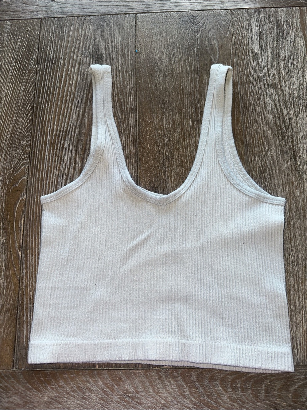 Urban Outfitters Grey Ribbed Scoop Crop Tank Juniors Medium